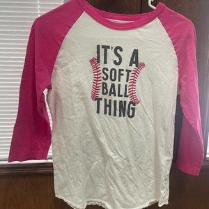 Adidas pink softball girls shirt